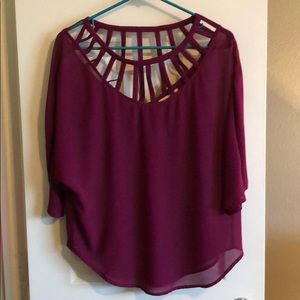 Purple top with cut out detail